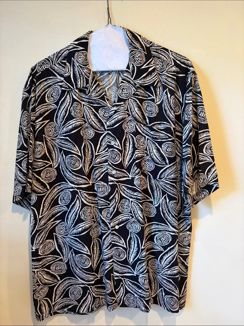 Polo by Ralph Lauren Floral Short Sleeve Shirt in Black & White XL